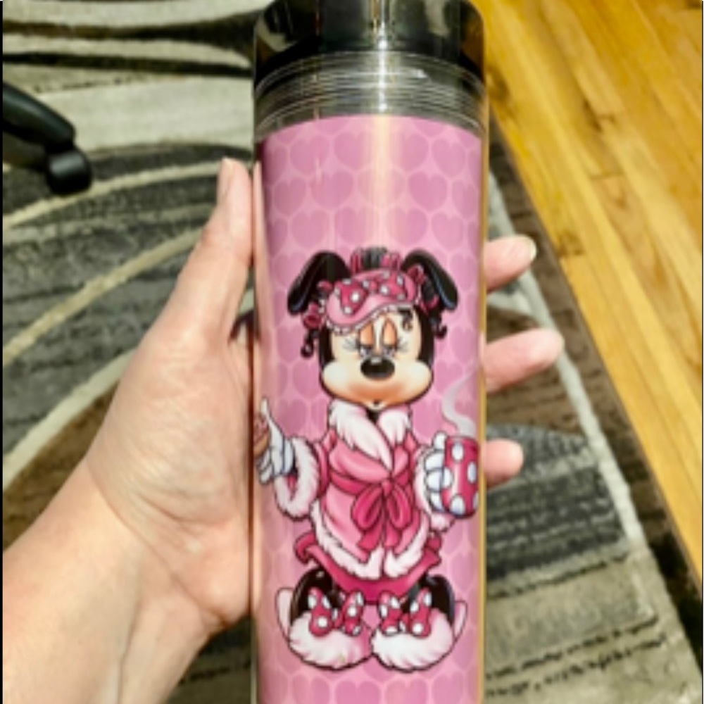 Disney Parks Minnie Mouse Tumbler Mornings Aren’t Pretty NWOT